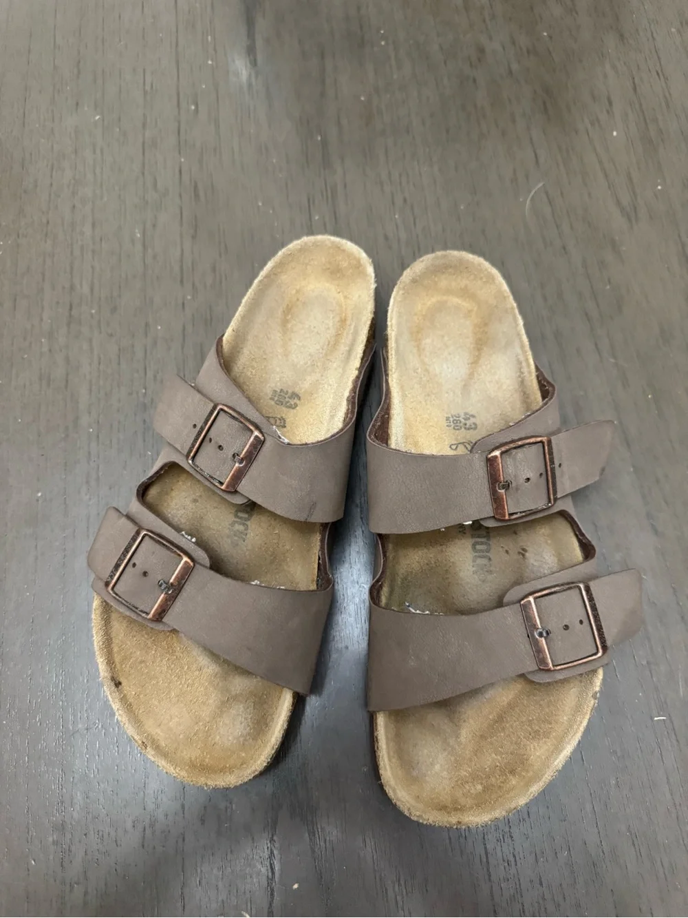 Birkenstock Arizona Birko-Flor Sandal, Brown, Size EU 43 US M 10
